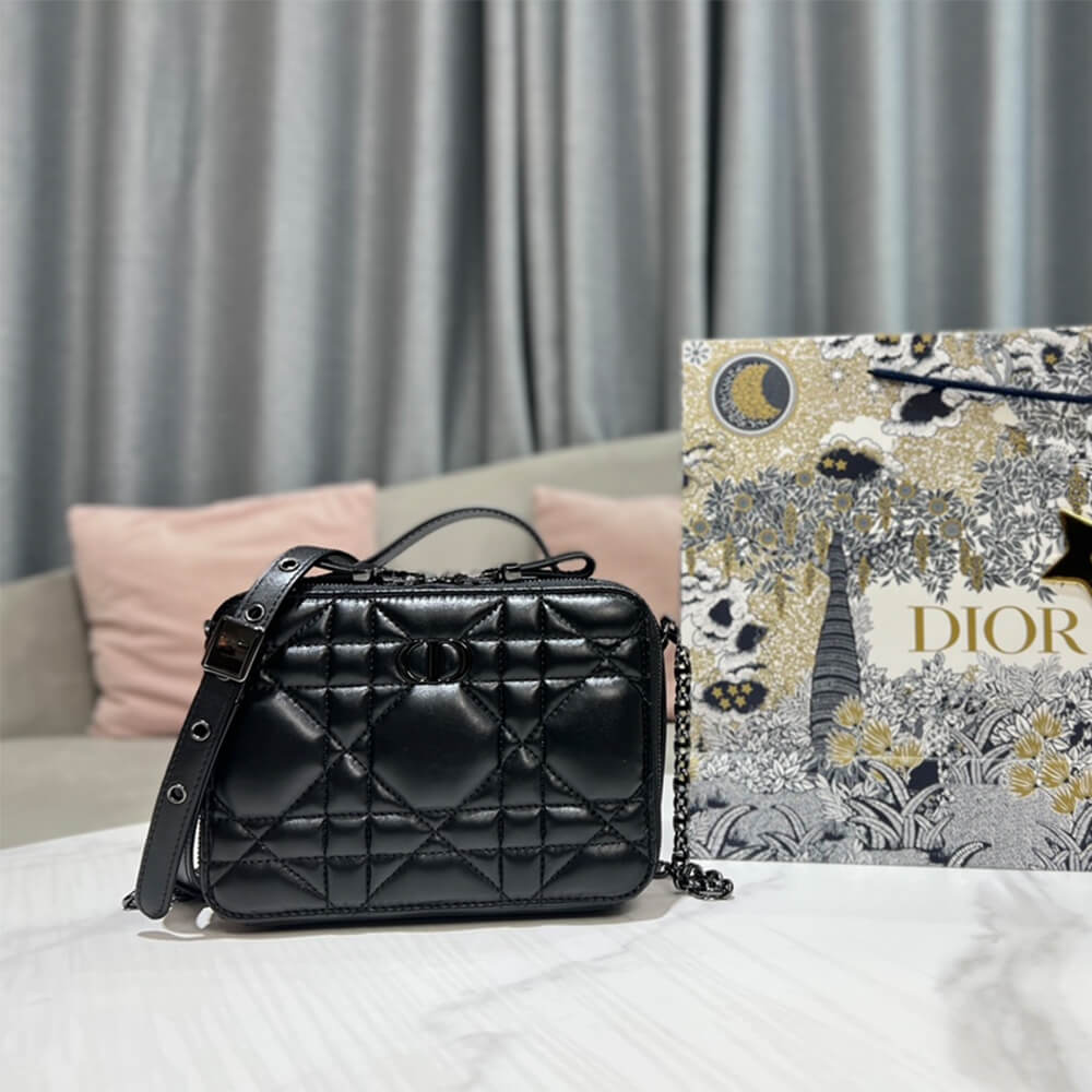 DIOR CARO BOX BAG WITH CHAIN