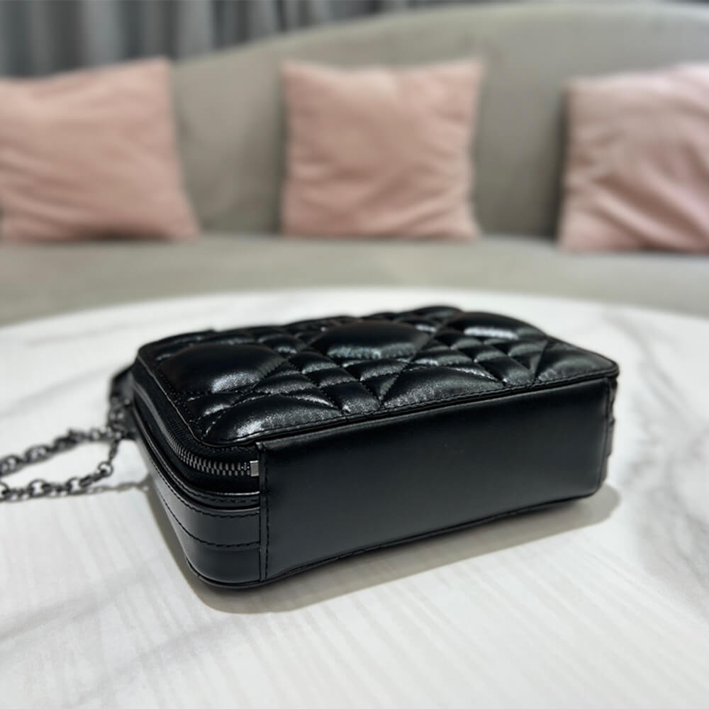 DIOR CARO BOX BAG WITH CHAIN