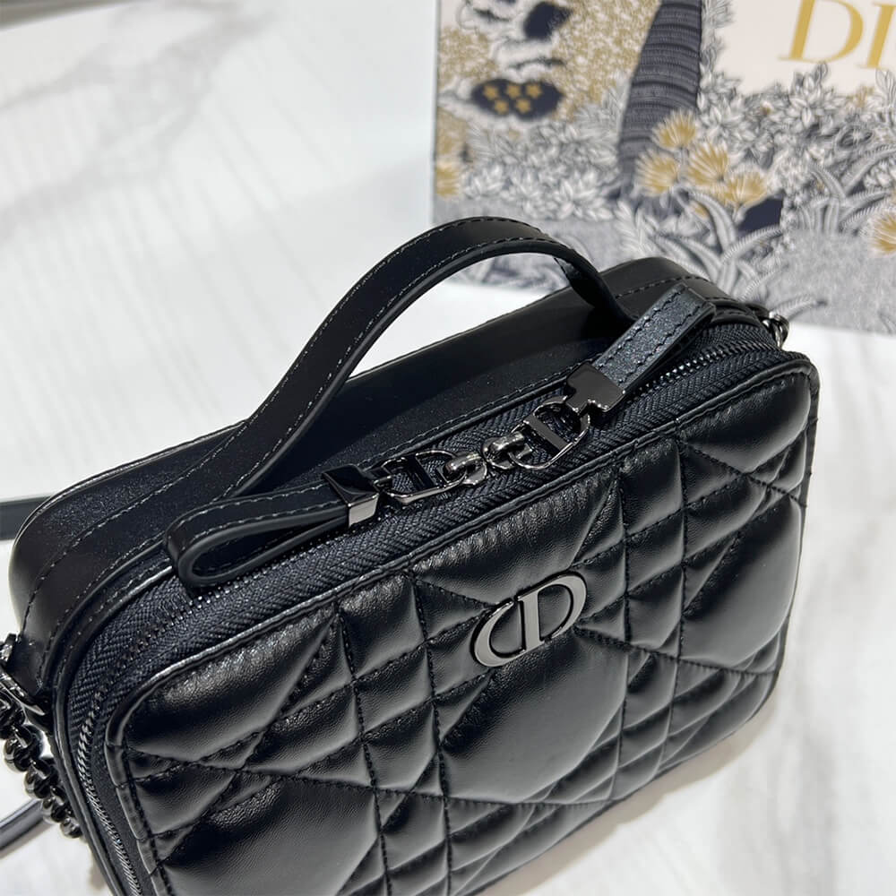 DIOR CARO BOX BAG WITH CHAIN