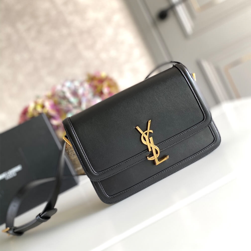 SOLFERINO MEDIUM SATCHEL IN BOX SAINT LAURENT LEATHER