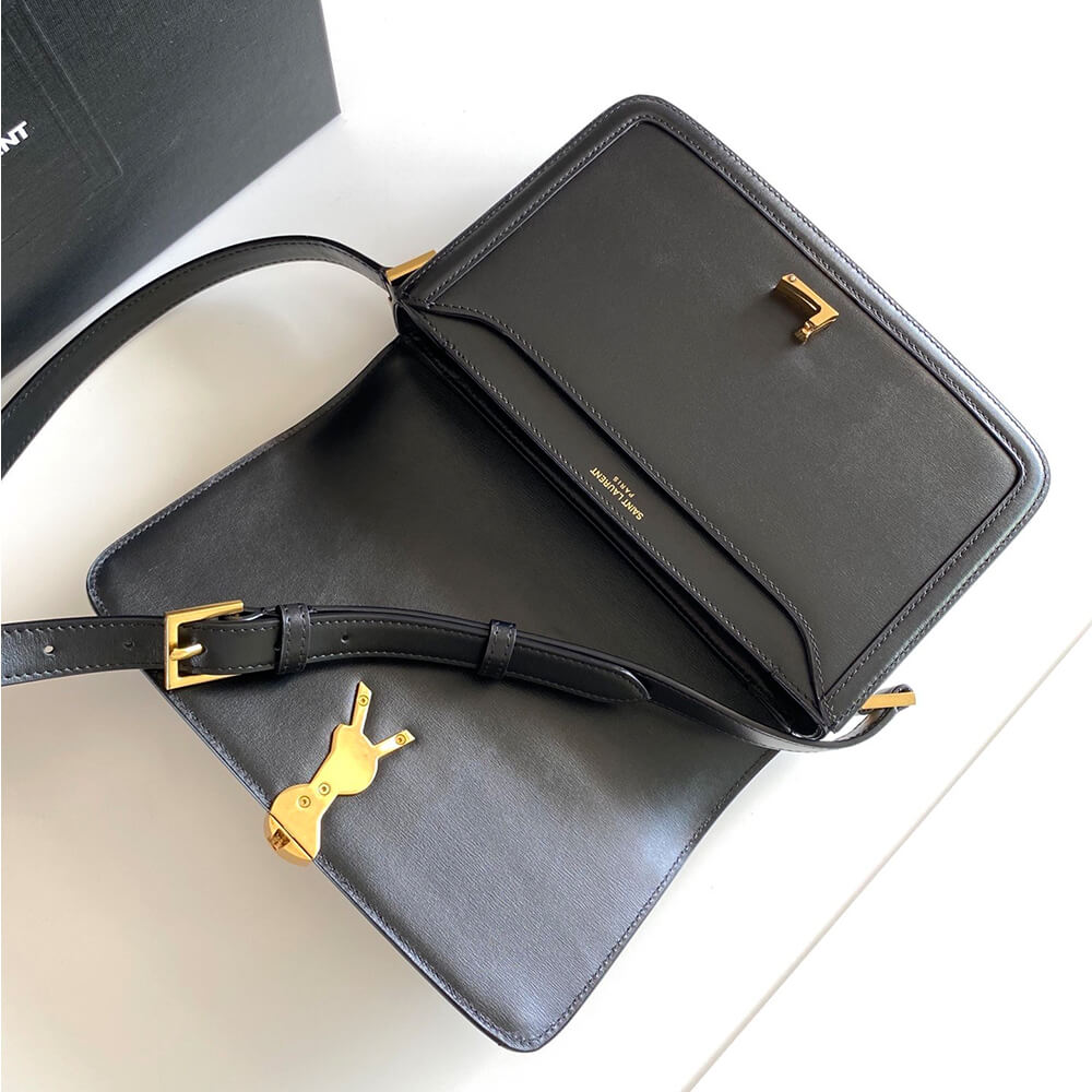 SOLFERINO MEDIUM SATCHEL IN BOX SAINT LAURENT LEATHER