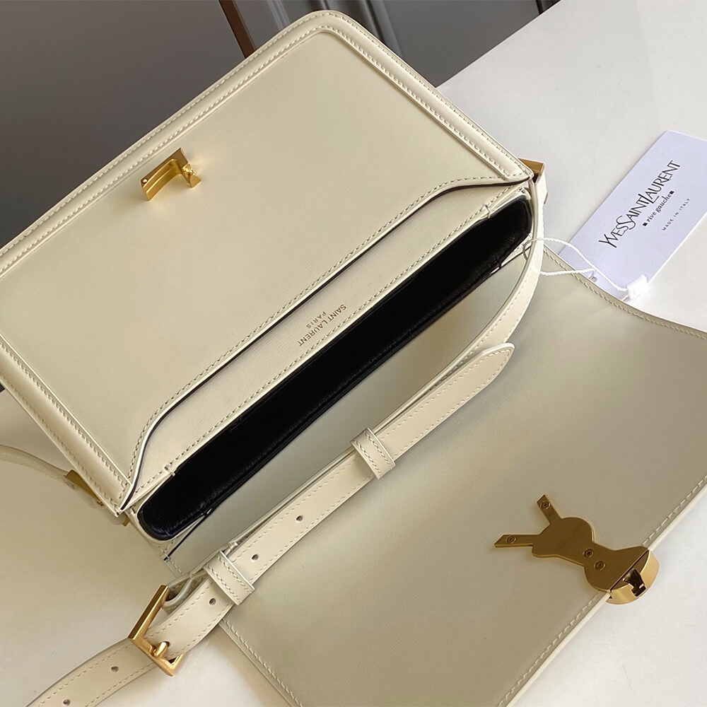 SOLFERINO MEDIUM SATCHEL IN BOX SAINT LAURENT LEATHER