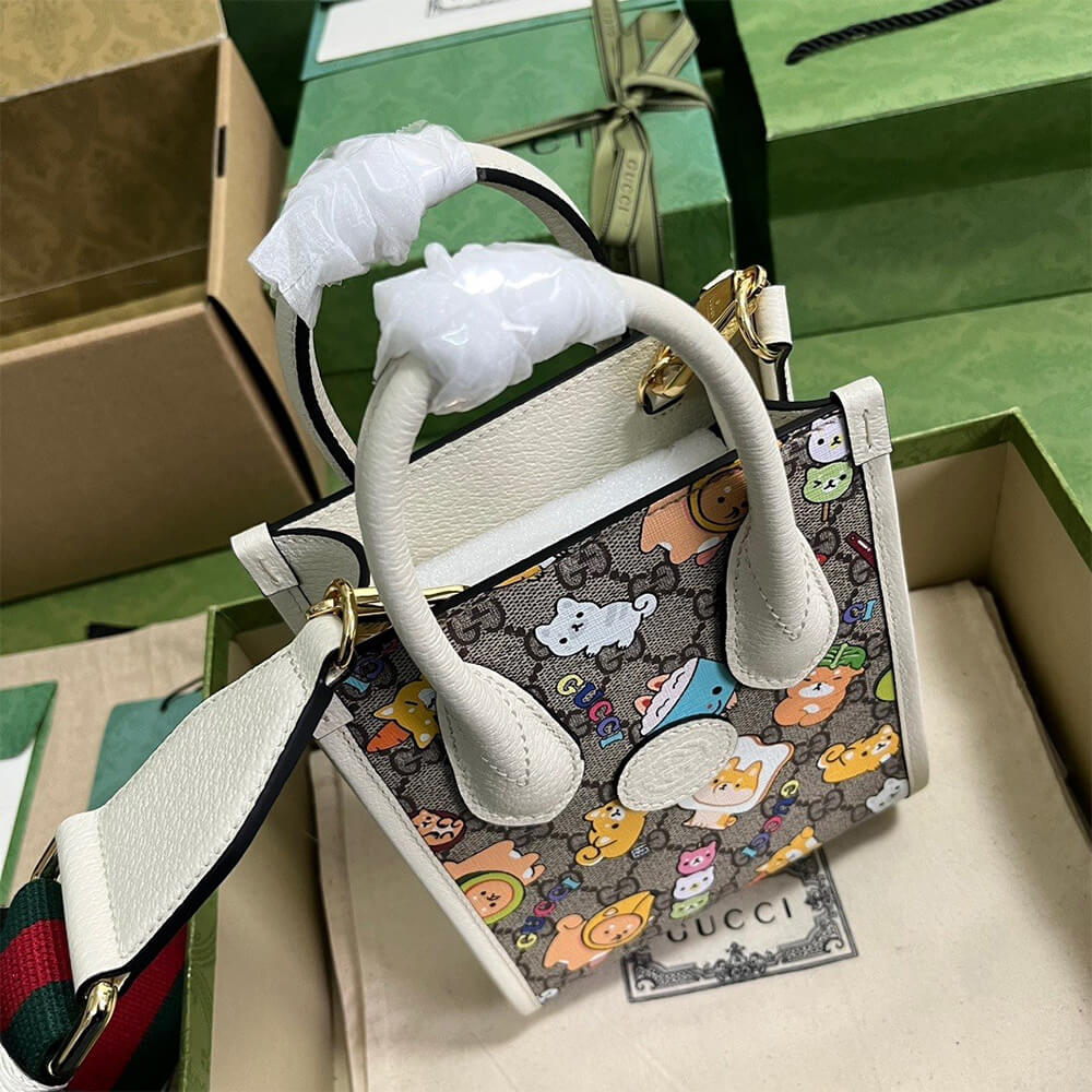 GUCCI ANIMAL PRINT MINI TOTE BAG