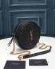 VINYLE ROUND CAMERA BAG IN CHEVRON-QUILTED GRAIN DE POUDRE EMBOSSED LEATHER