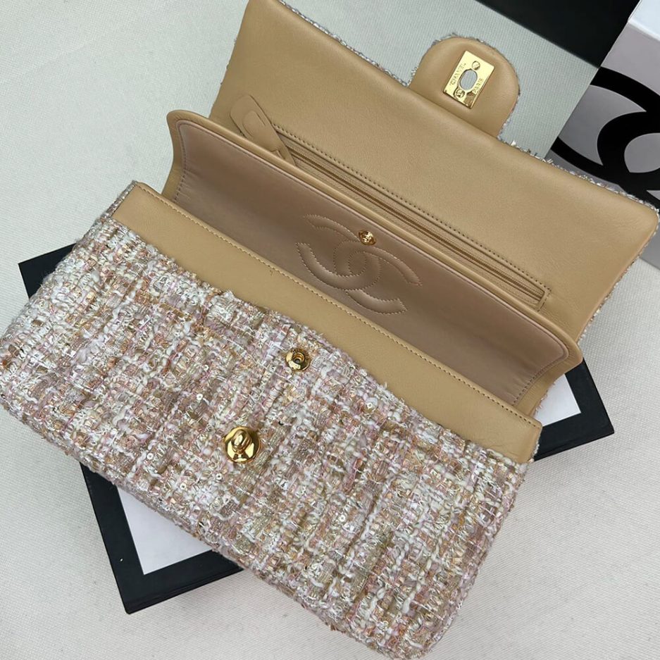 Chanel Tweed Medium Classic Flap Ba