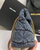 YSL PUFFER SMALL IN SUEDE AND DENIM