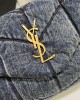 YSL PUFFER SMALL IN SUEDE AND DENIM